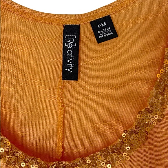 Relativity Flowy Knit Tank Top Sequin Detail Pocket Women Size Petite Medium HSH - Picture 3 of 7